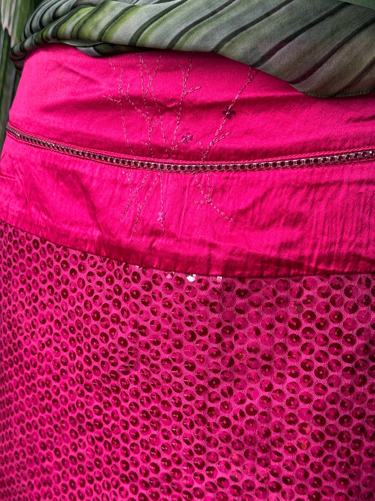 Roberto Cavalli Orchid Print Blouse & Voyage Sequinned Mini Skirt