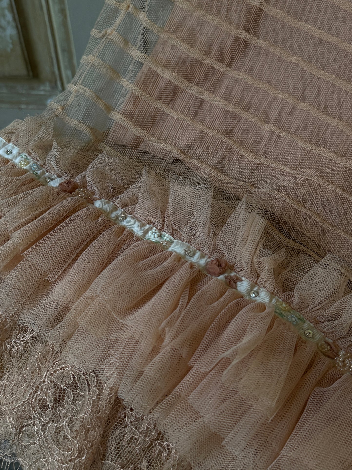 Blumarine 2004SS Pink Lace Top and Silk Chiffon Skirt