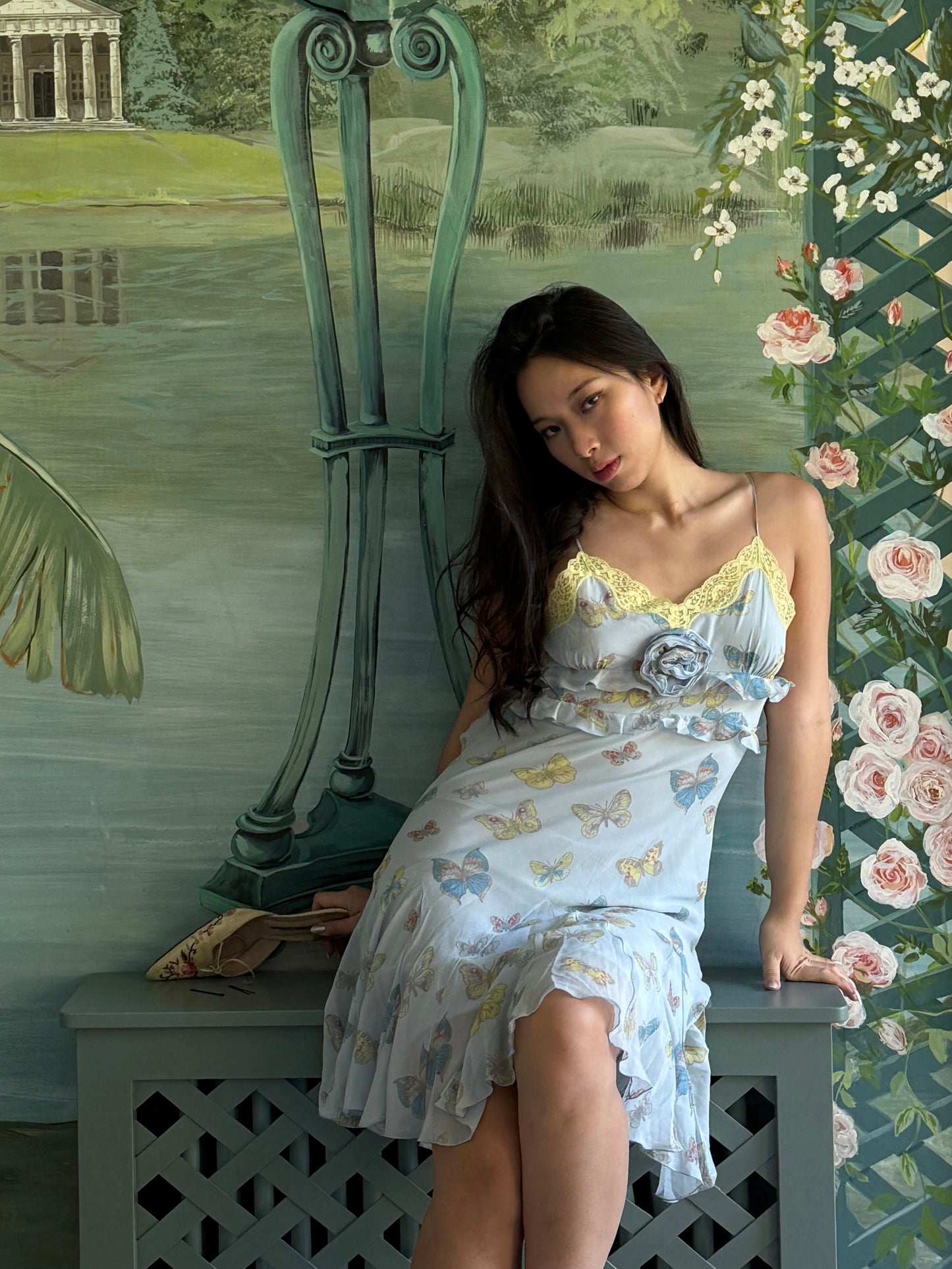 Blugirl Blumarine Light Blue Butterflies Dress