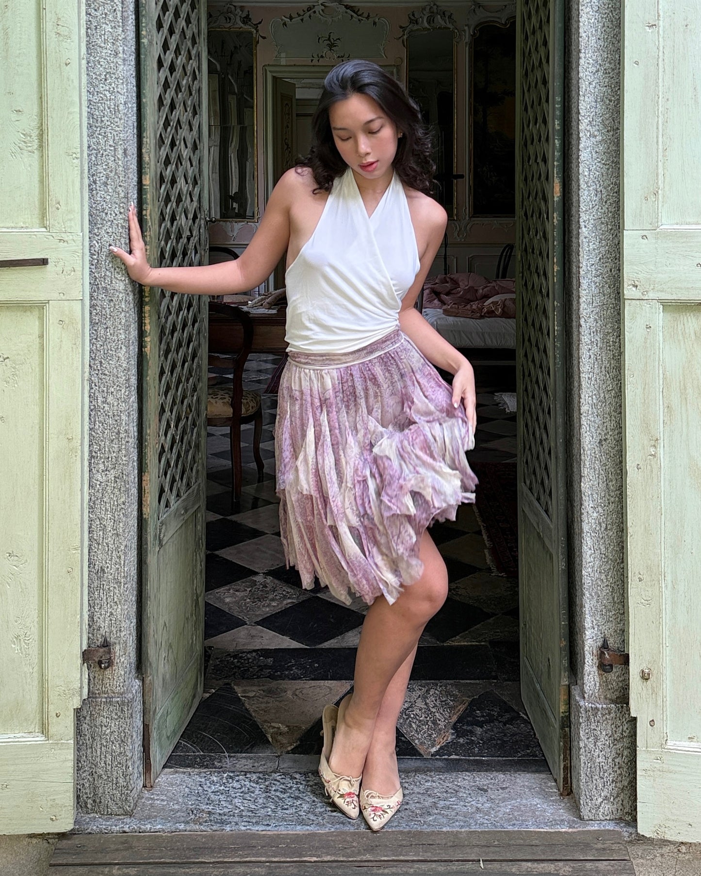 Blumarine 2007SS Fairy Silk Chiffon Skirt