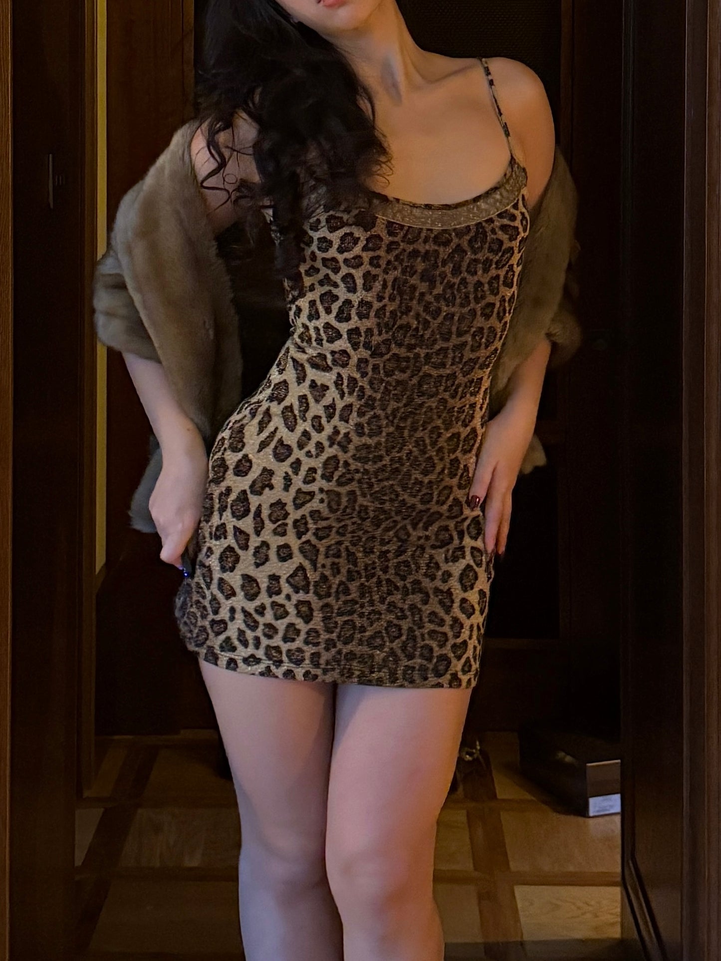 Blumarine 2004FW Leopard Glitter Dress