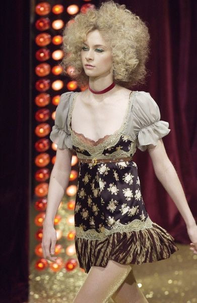 Dolce & Gabbana D&G 2005FW Puffed Sleeves Floral Dress