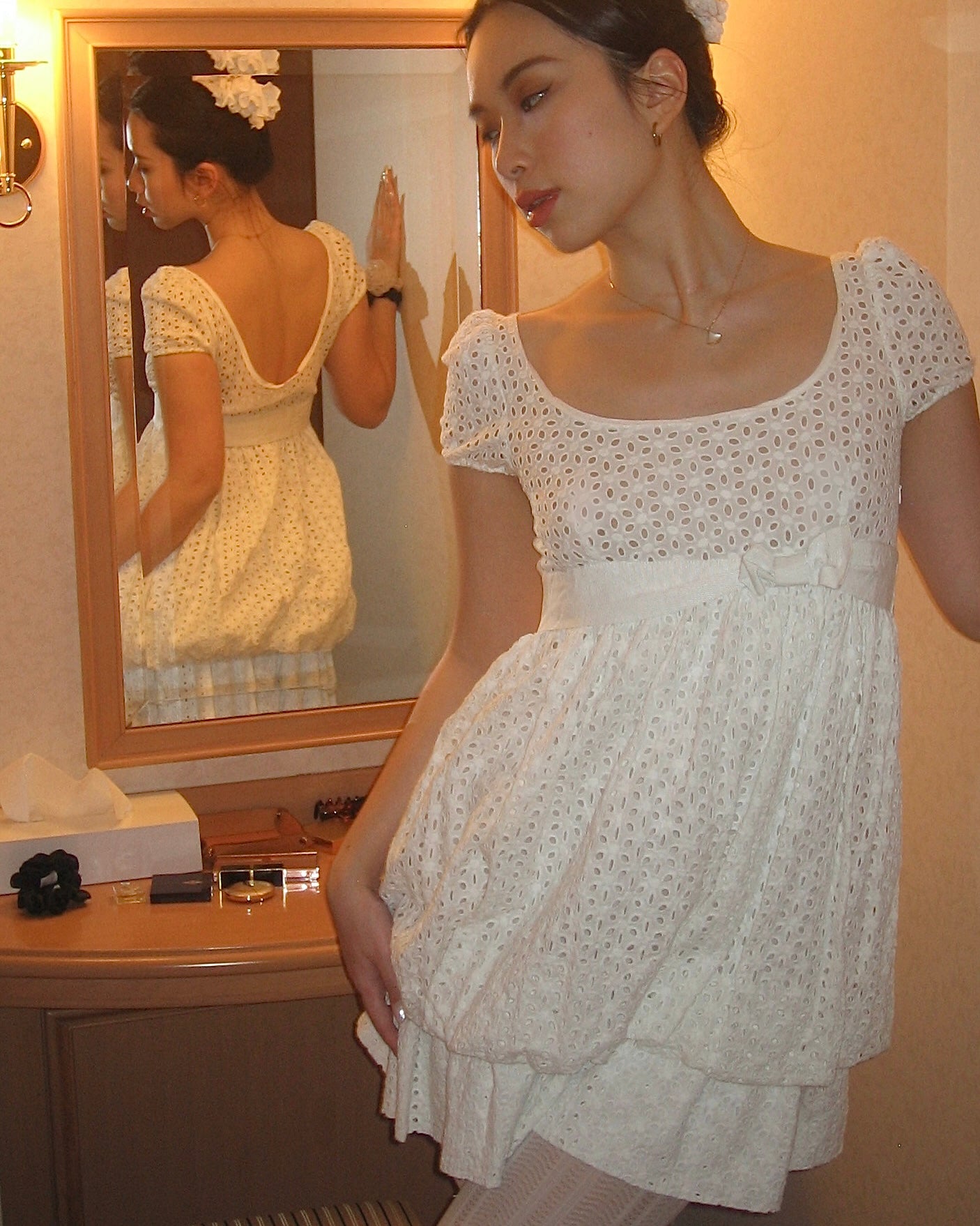 Blugirl 2007SS White Eyelet Babydoll Dress Sous Les Fleurs Blugirl 2007SS White Eyelet Babydoll Dress Sous Les Fleurs