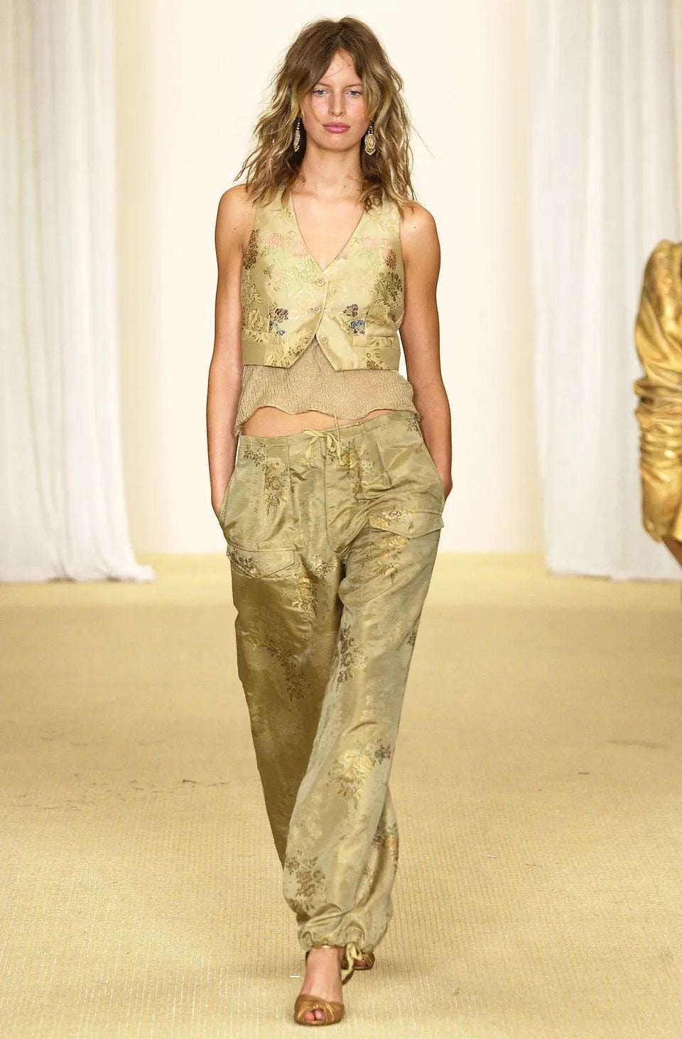 Ralph Lauren 2003SS Sage Green Brocade Pants