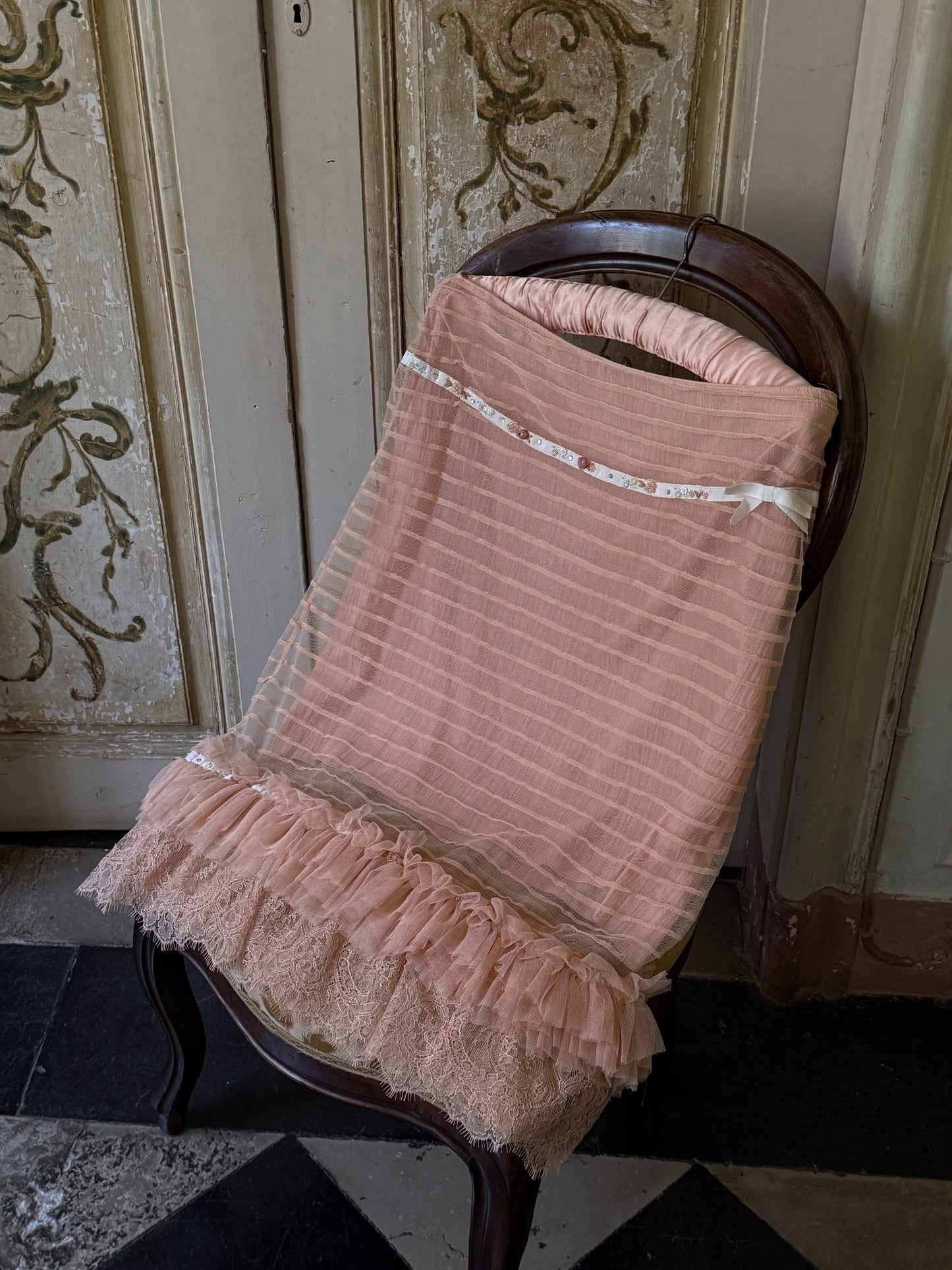 Blumarine 2004SS Pink Lace Top and Silk Chiffon Skirt
