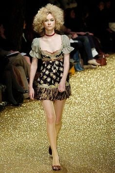 Dolce & Gabbana D&G 2005FW Puffed Sleeves Floral Dress