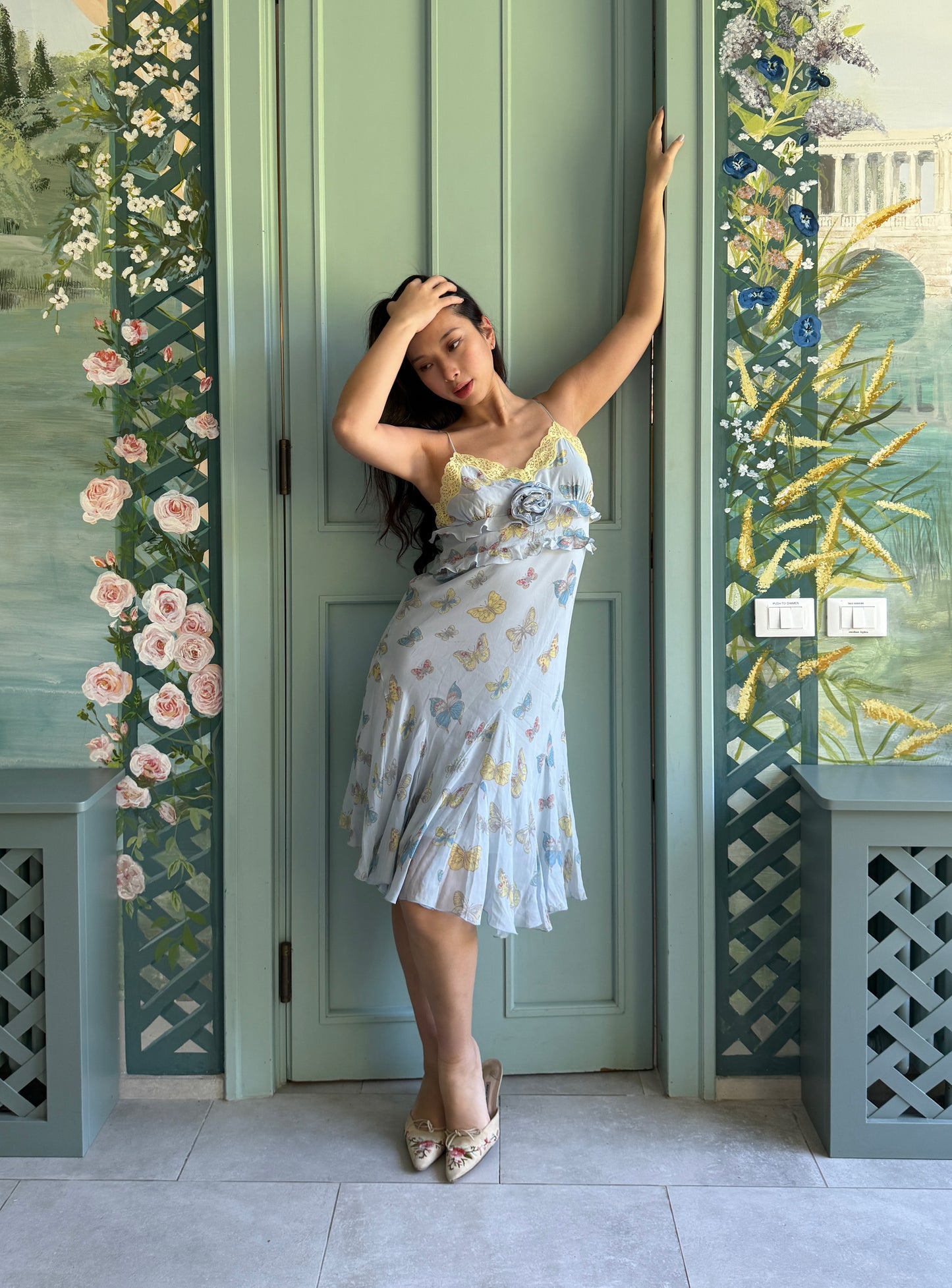 Blugirl Blumarine Light Blue Butterflies Dress