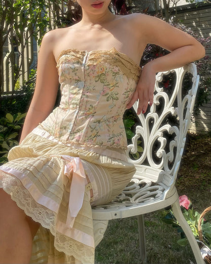 Valentino Ruffled Lace Floral Corset