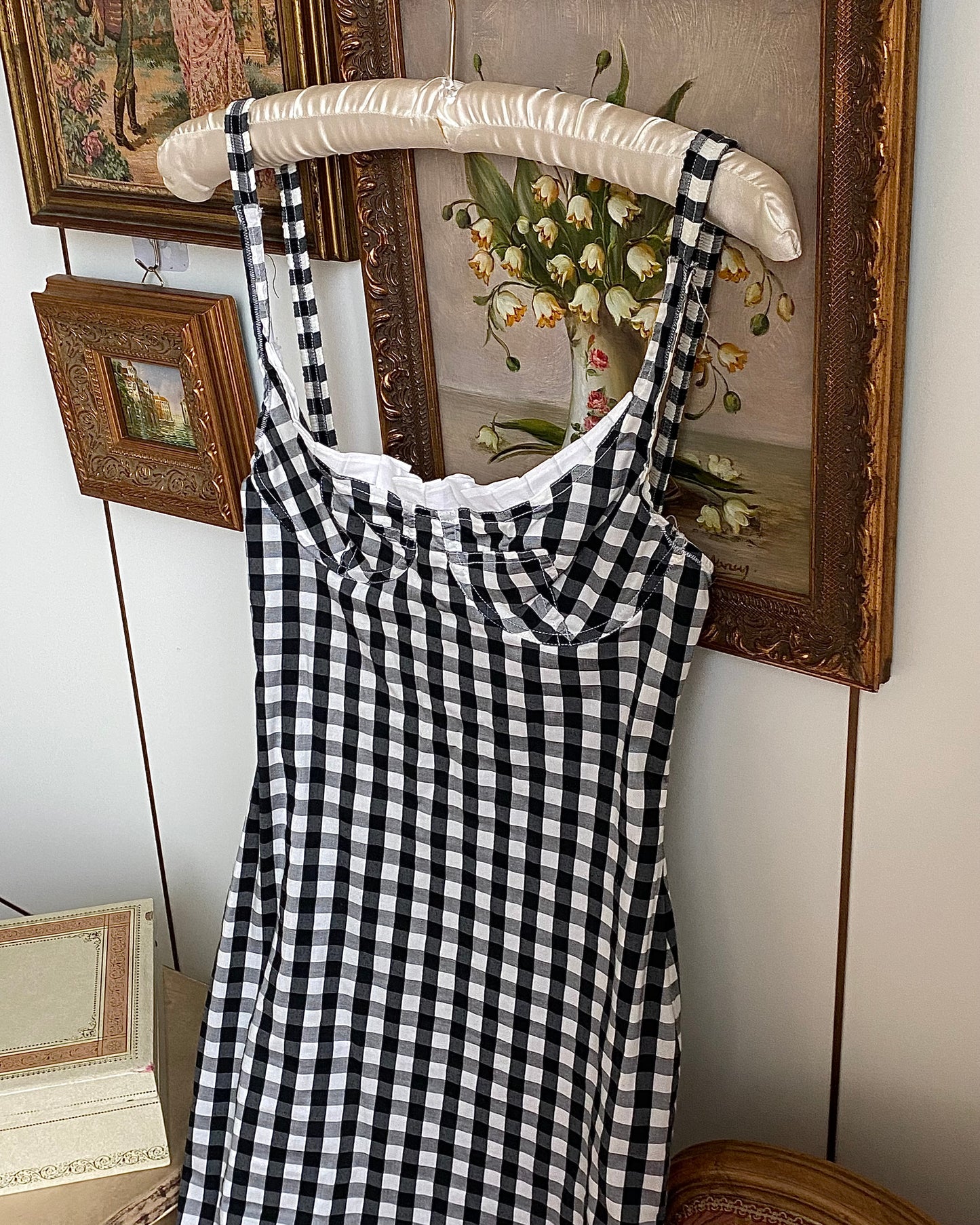 Chantal Thomass Black and White Checkered Bodycon Dress