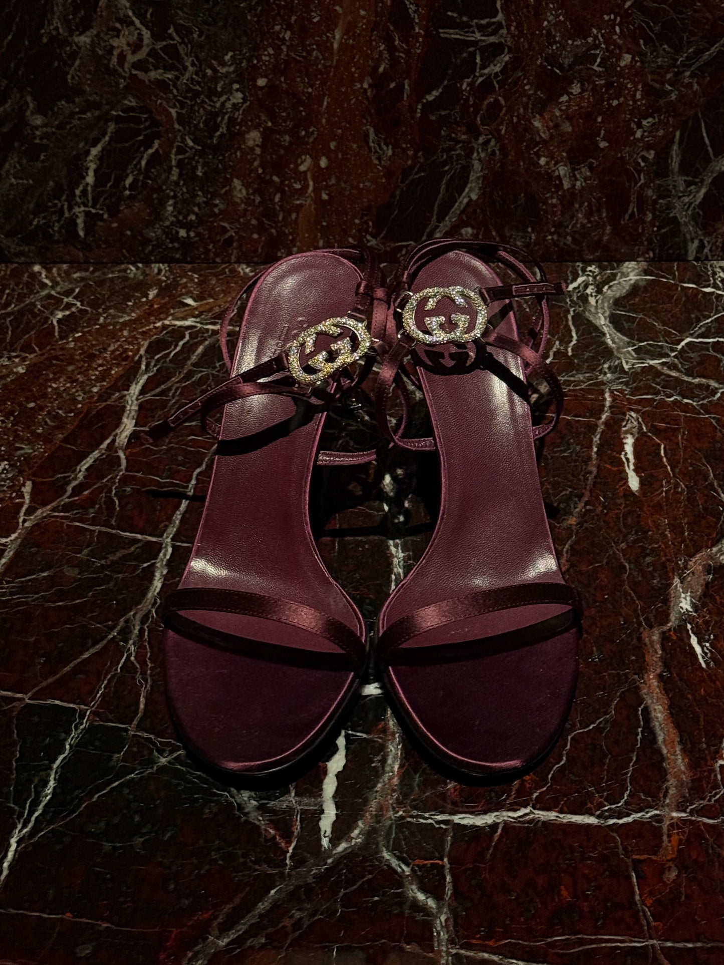 Gucci 1996SS Purple Satin Straps Sandals