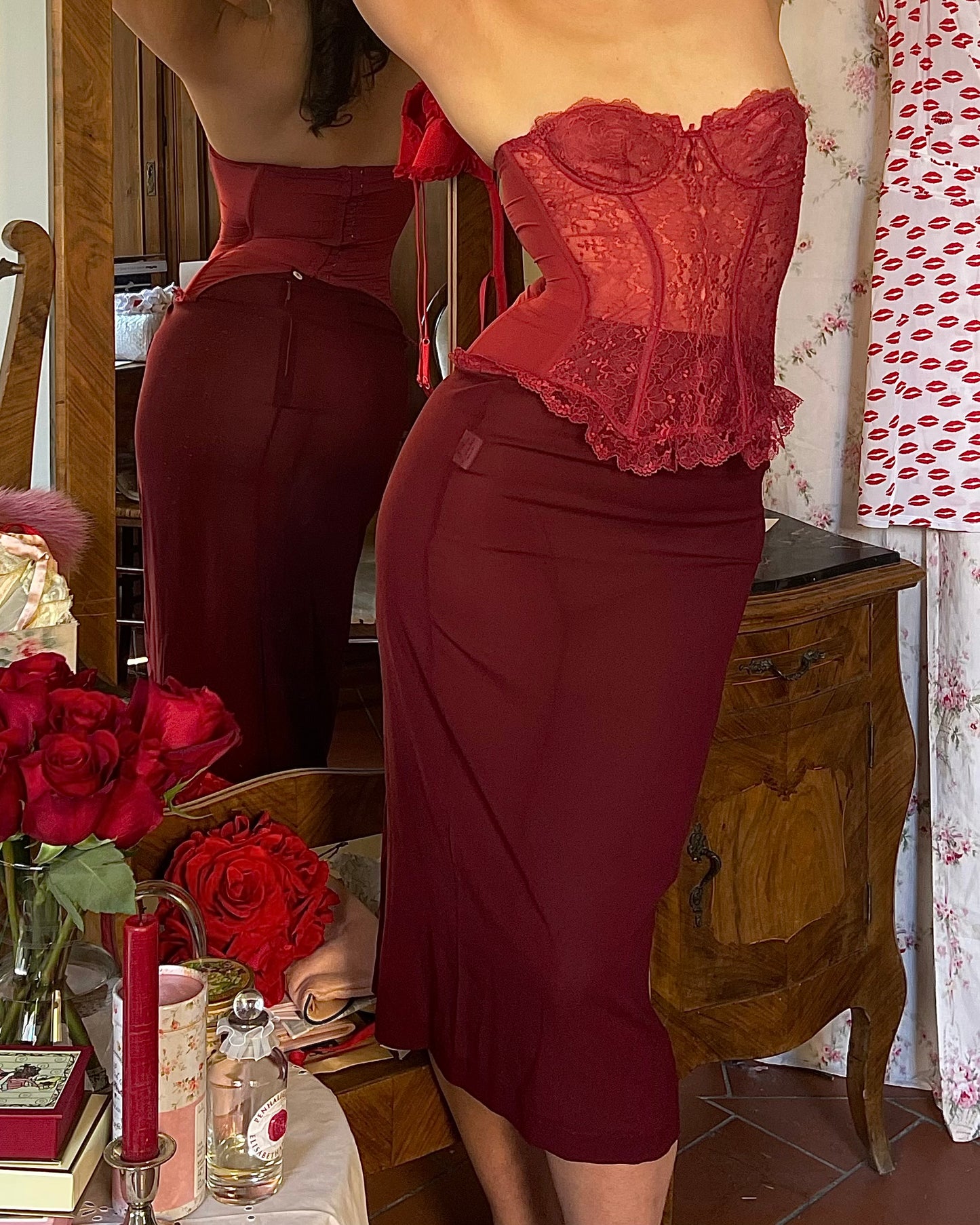 La Perla Burgundy Lace Corset