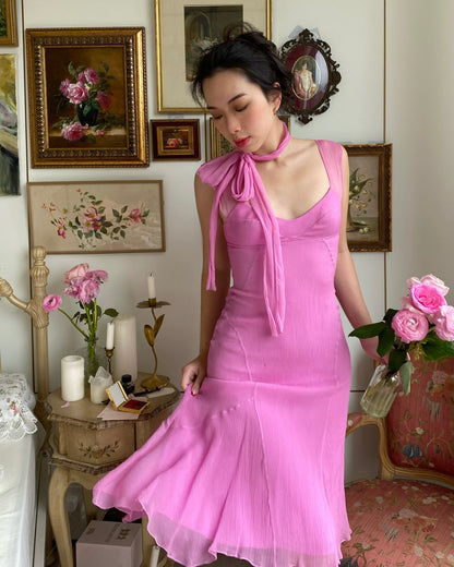 La Perla Pink Silk Chiffon Dress