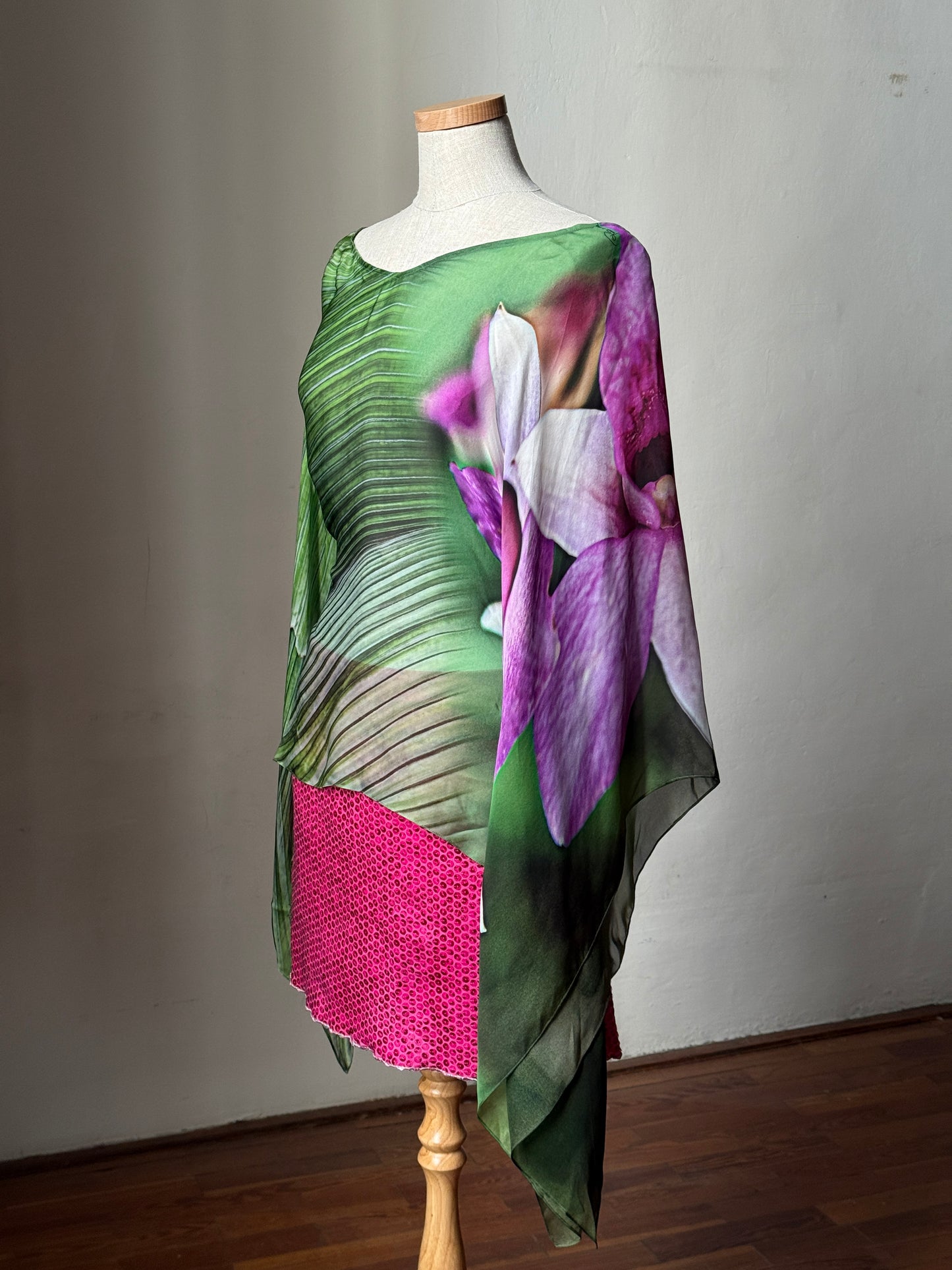 Roberto Cavalli Orchid Print Blouse & Voyage Sequinned Mini Skirt