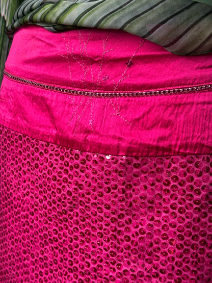 Roberto Cavalli Orchid Print Blouse & Voyage Sequinned Mini Skirt