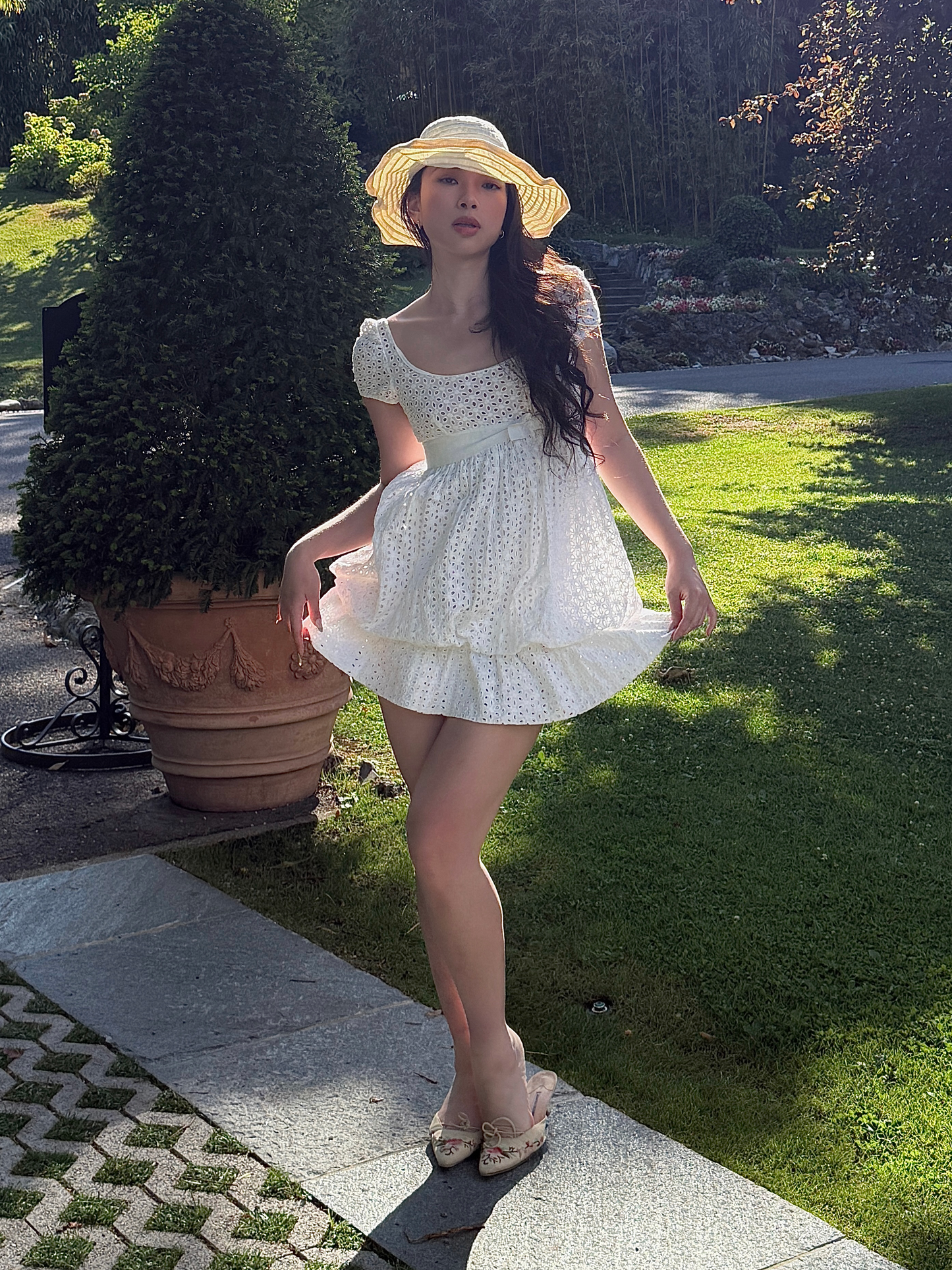 Blugirl Blumarine 2007SS Eyelet Babydoll Layered Dress