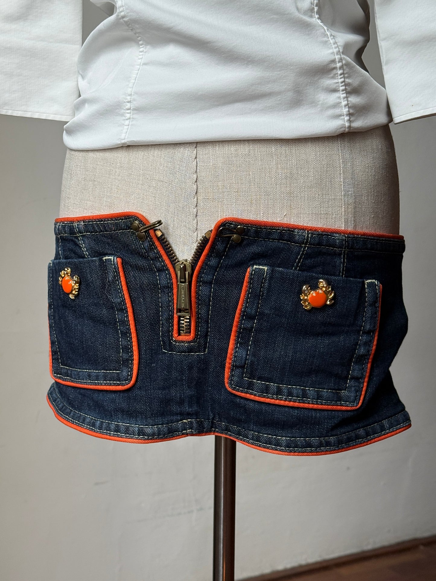 Dsquared2 White Blouse & 2005SS Crab Micro Skort