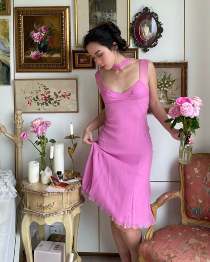 La Perla Pink Silk Chiffon Dress