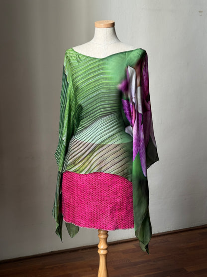 Roberto Cavalli Orchid Print Blouse & Voyage Sequinned Mini Skirt