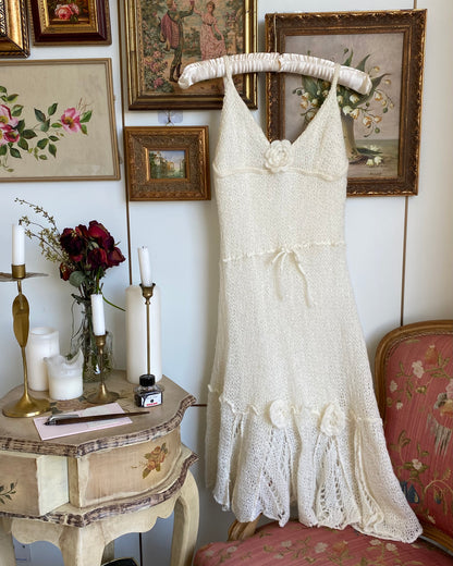 Vintage White Crocheted Dress