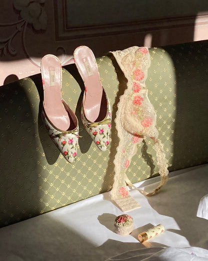 Prada Floral Mules