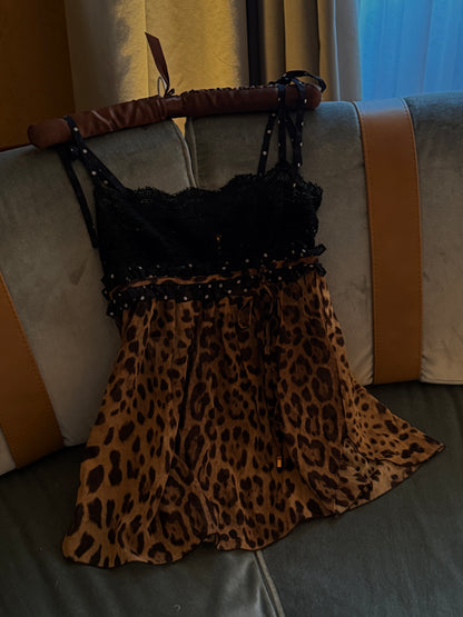 Dolce & Gabbana 2010SS Leopard & Polka Dot Silk Top