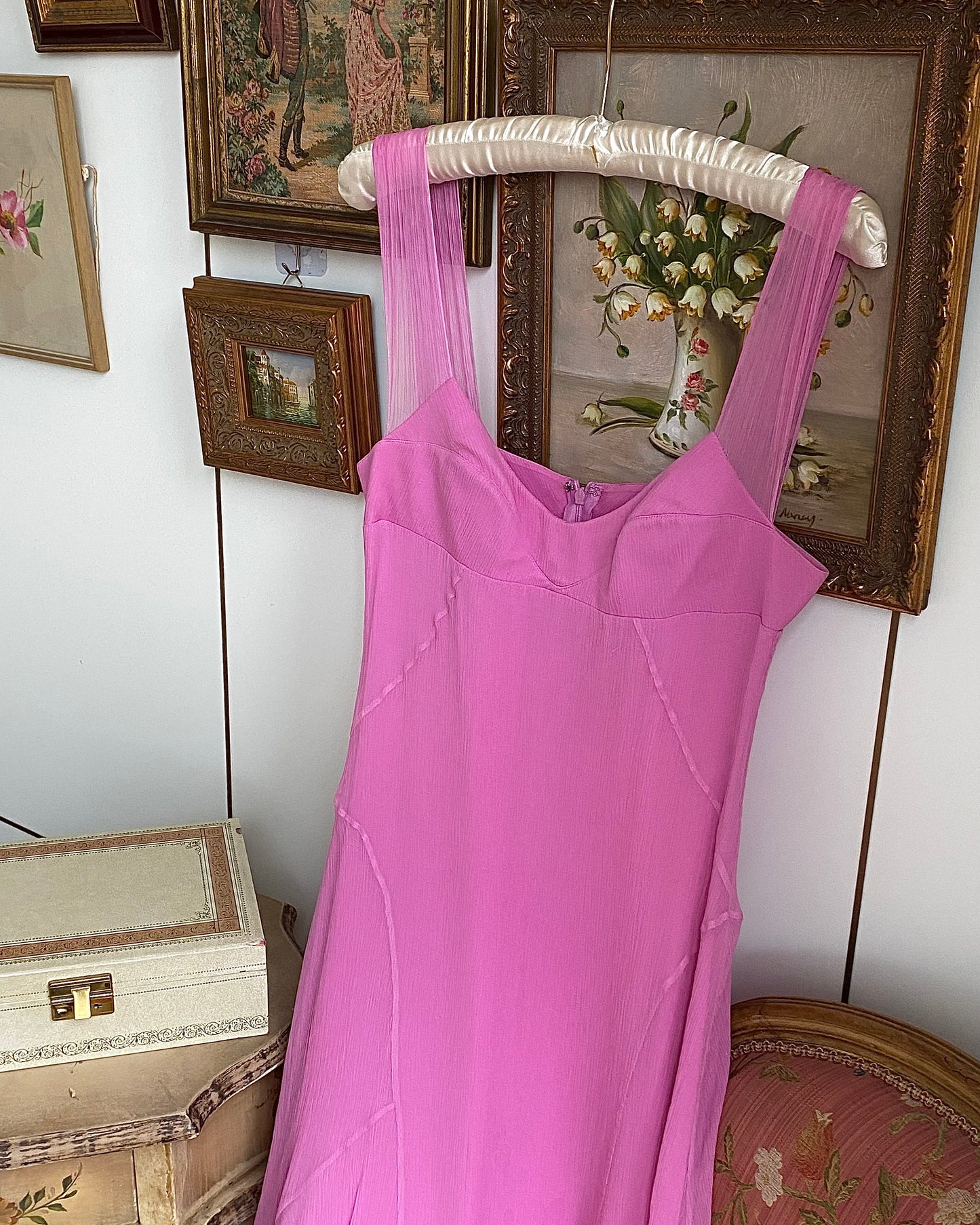 La Perla Pink Silk Chiffon Dress