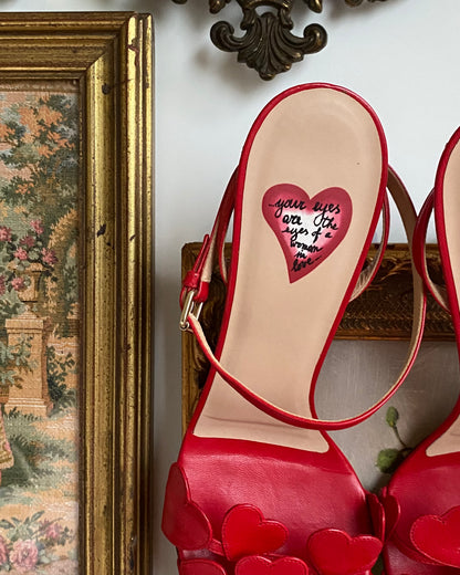 Valentino Heart Appliqué Leather Heels