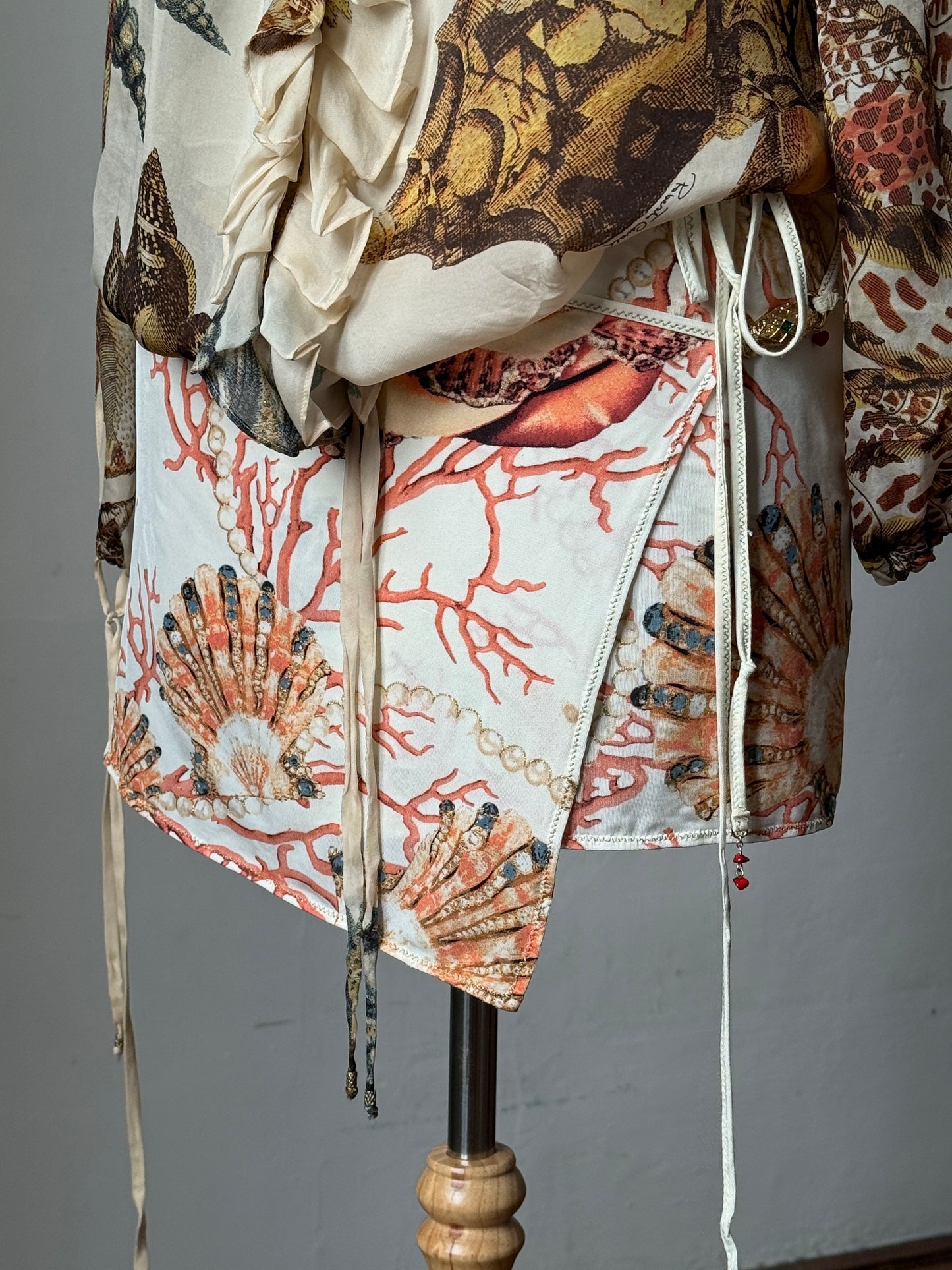 Roberto Cavalli 2005SS Sea Life Silk Blouse & Pareo