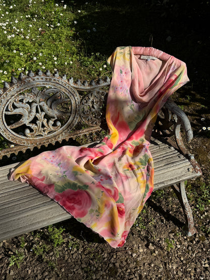 Emanuel Ungaro 1999SS Watercolour Floral Silk Chiffon Dress