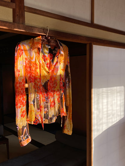 Dolce and Gabbana Floral Silk Chiffon Shirt