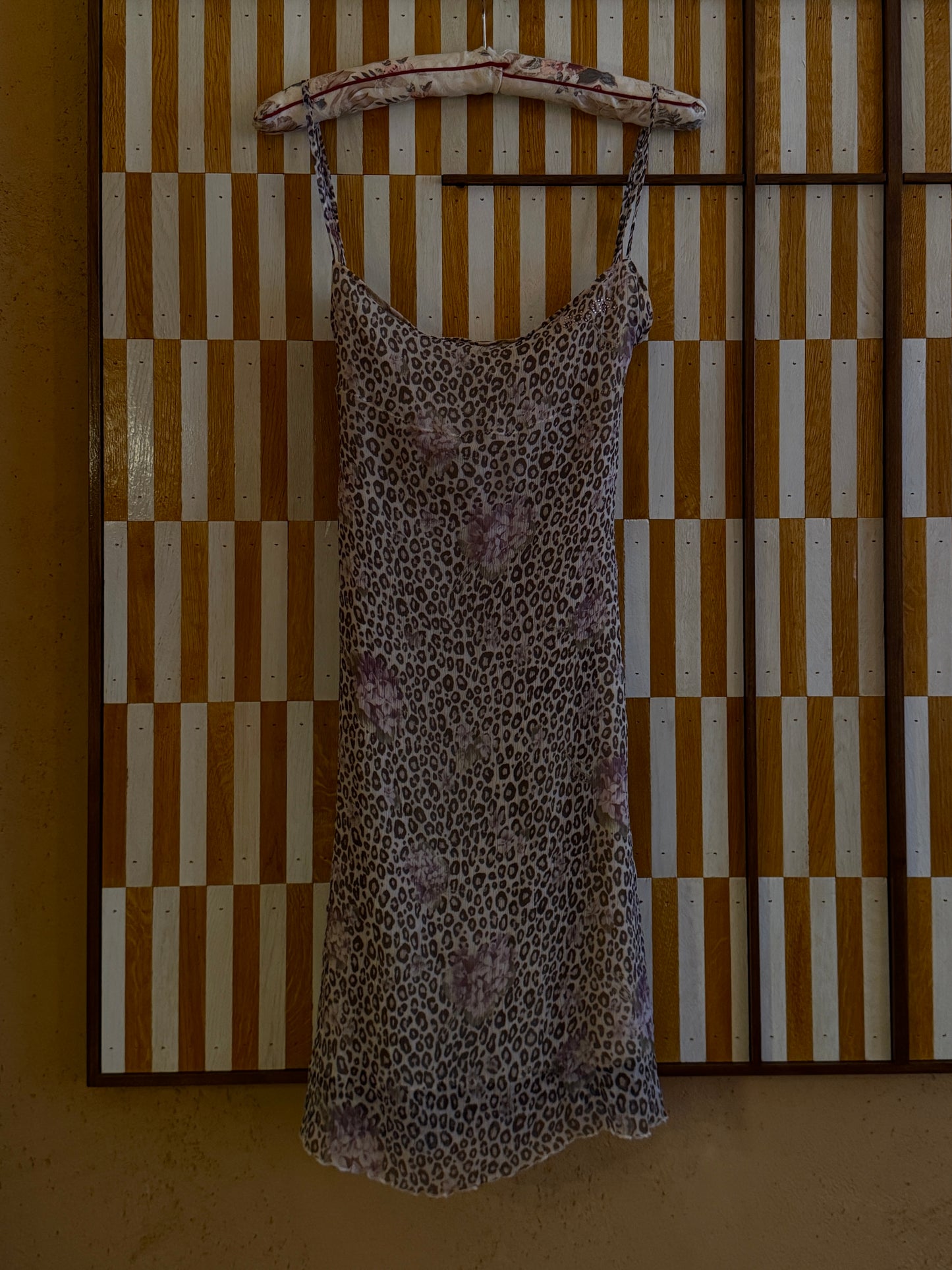 Blugirl Blumarine Leopard Purple Hydrangea Print Silk Dress