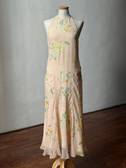Ralph Lauren 2012SS Floral Rose Silk Chiffon Dress
