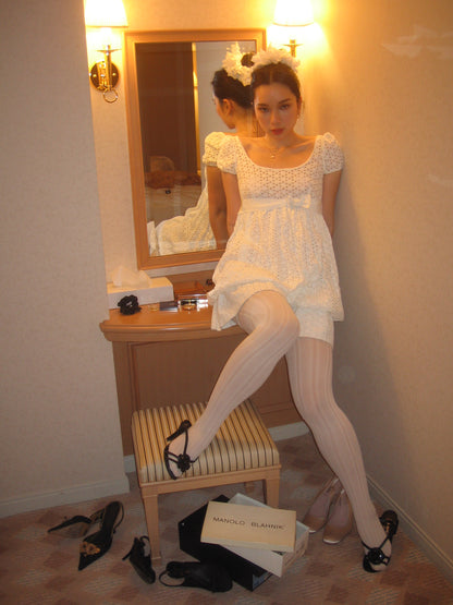 Blugirl 2007SS White Eyelet Babydoll Dress