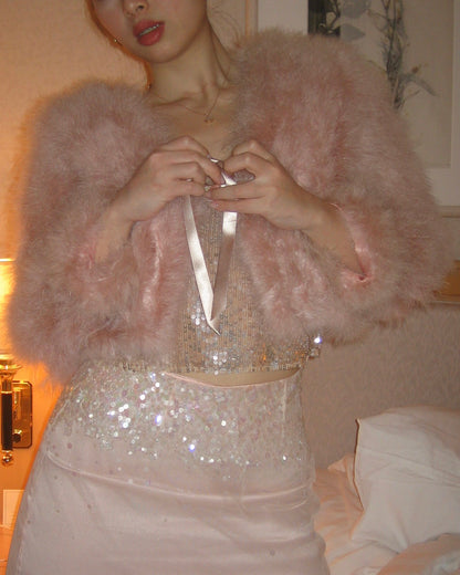 Blumarine 2003FW Pink Ribbon-Tied Fur