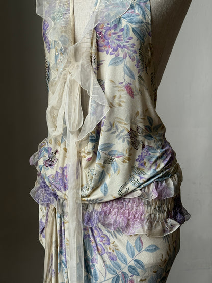Emanuel Ungaro 2003FW Floral Print Ensemble with Ruffle Details