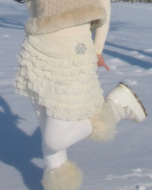 Blugirl 2004FW White Ruffled Snowflake Skirt