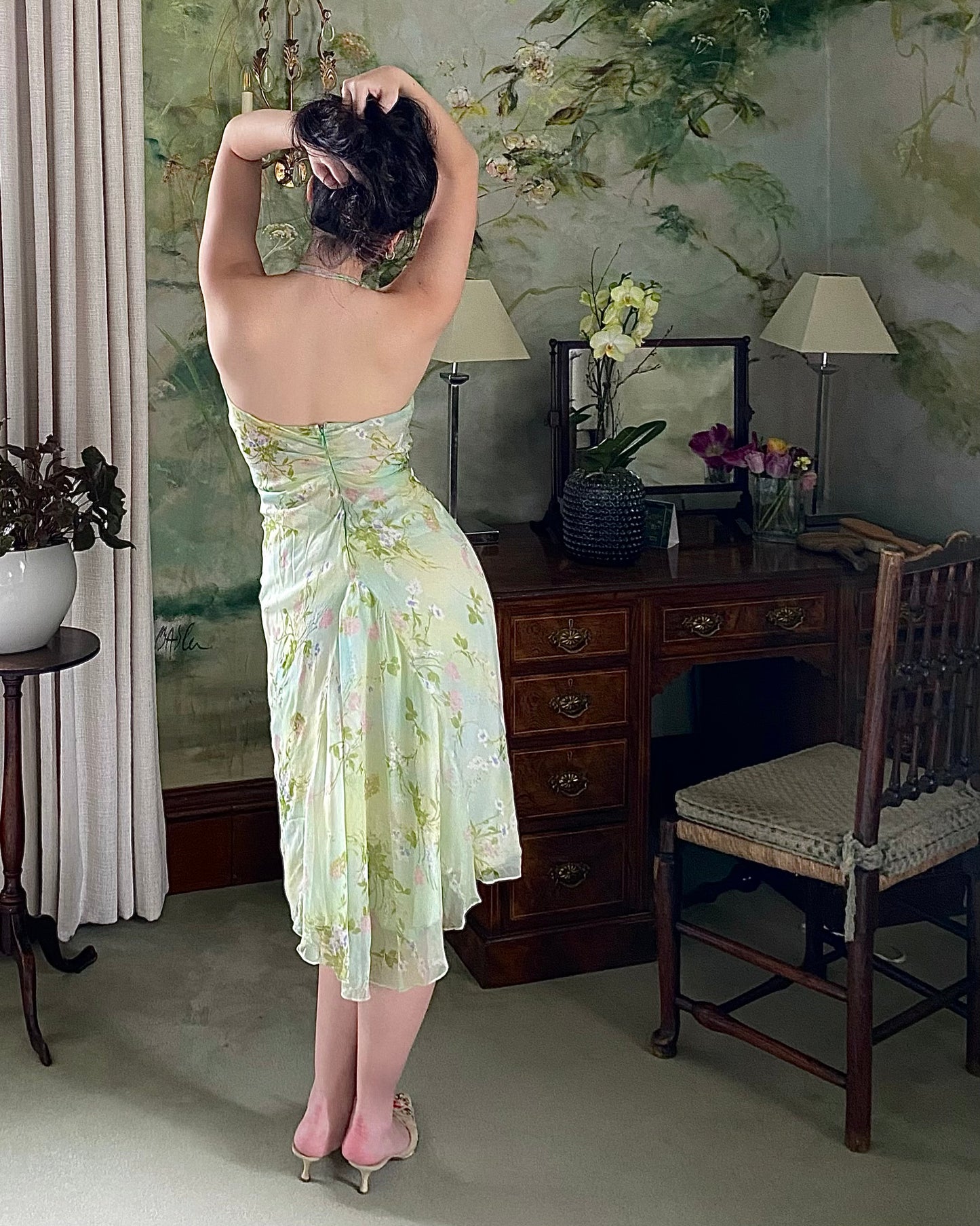 la perla halter dress Sage LP2509 By La Perle