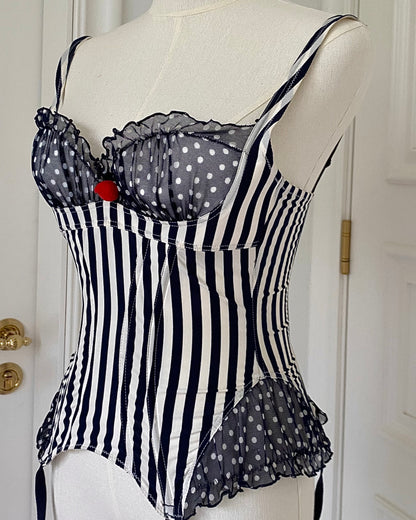 Chantal Thomass Navy Striped Corset