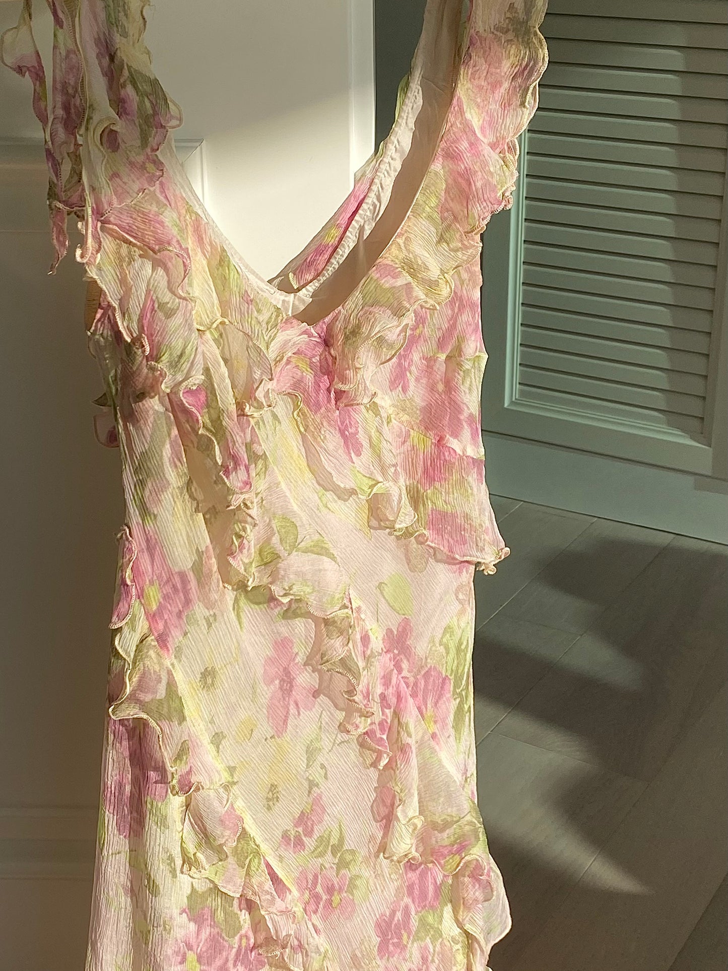 Vintage Italian Ruffled Floral Dress