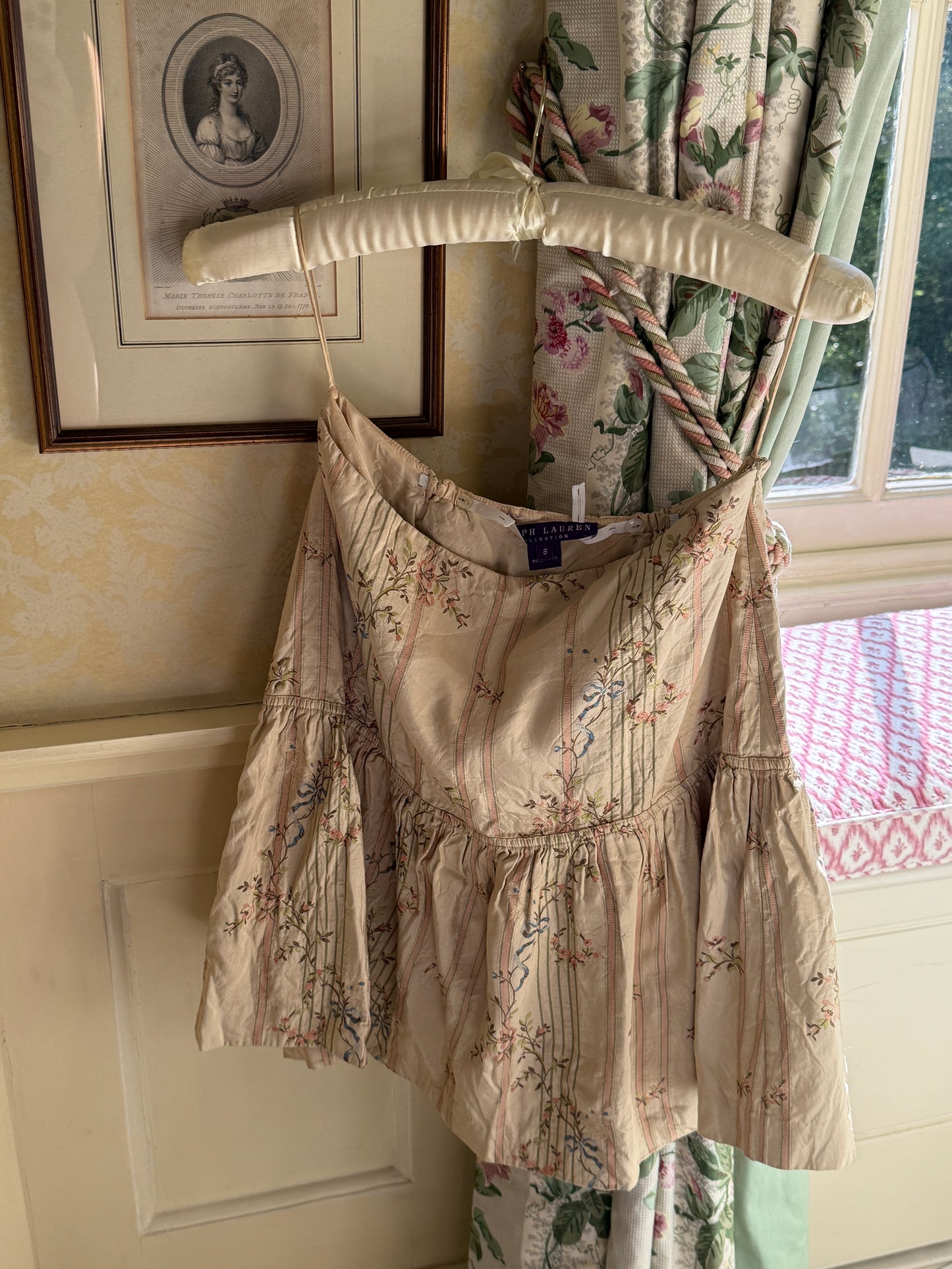 Ralph Lauren 2003SS Floral Embroidered Silk Skirt