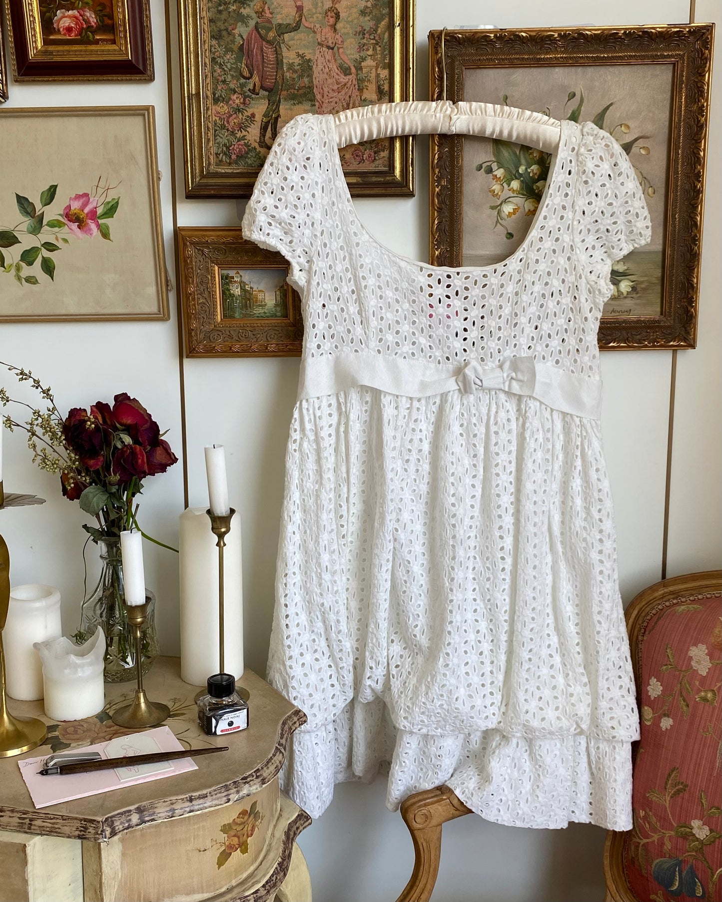 Blugirl 2007SS White Eyelet Babydoll Dress