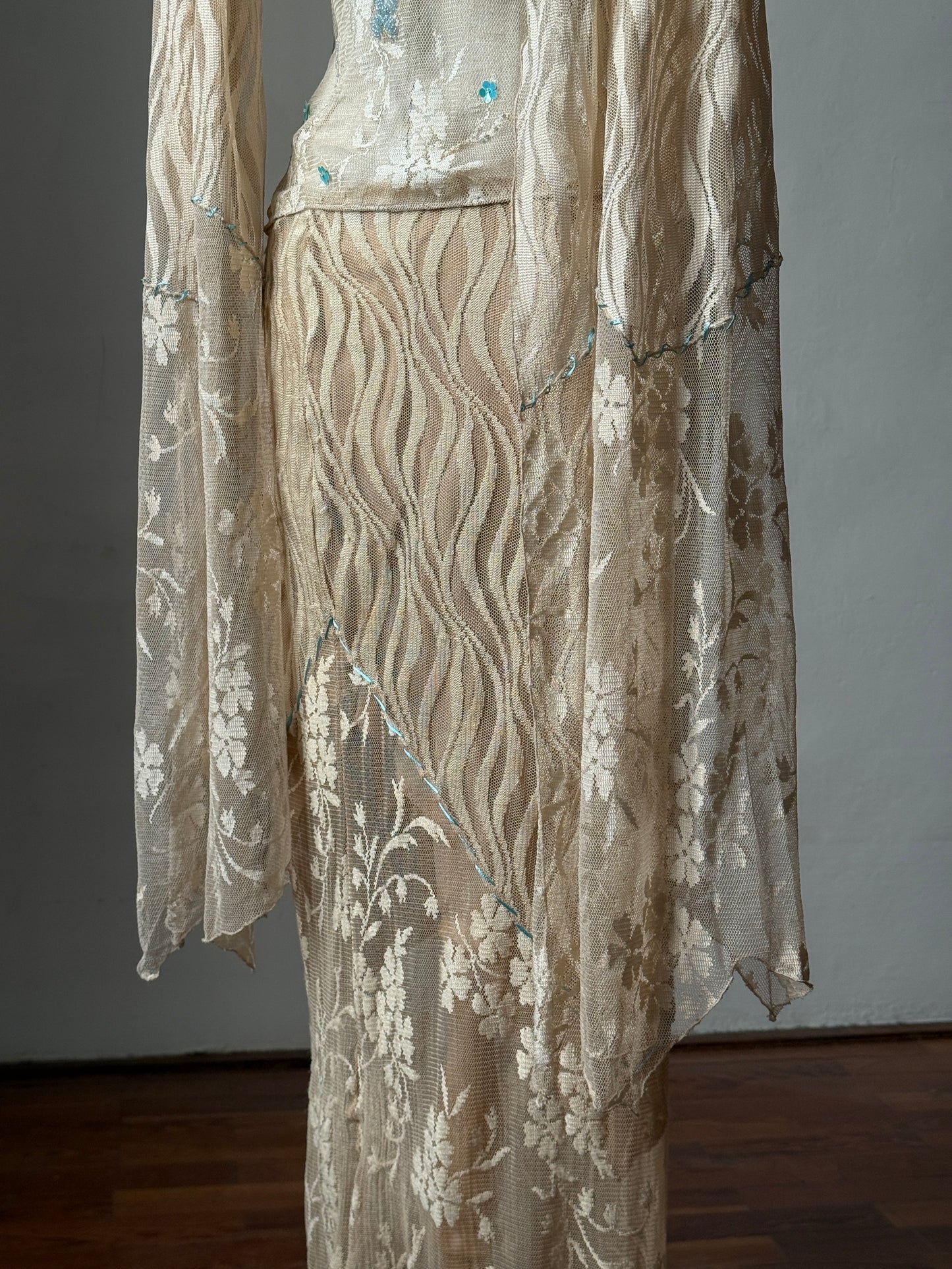 Vintage Italian Designer Nude Mesh Ensemble