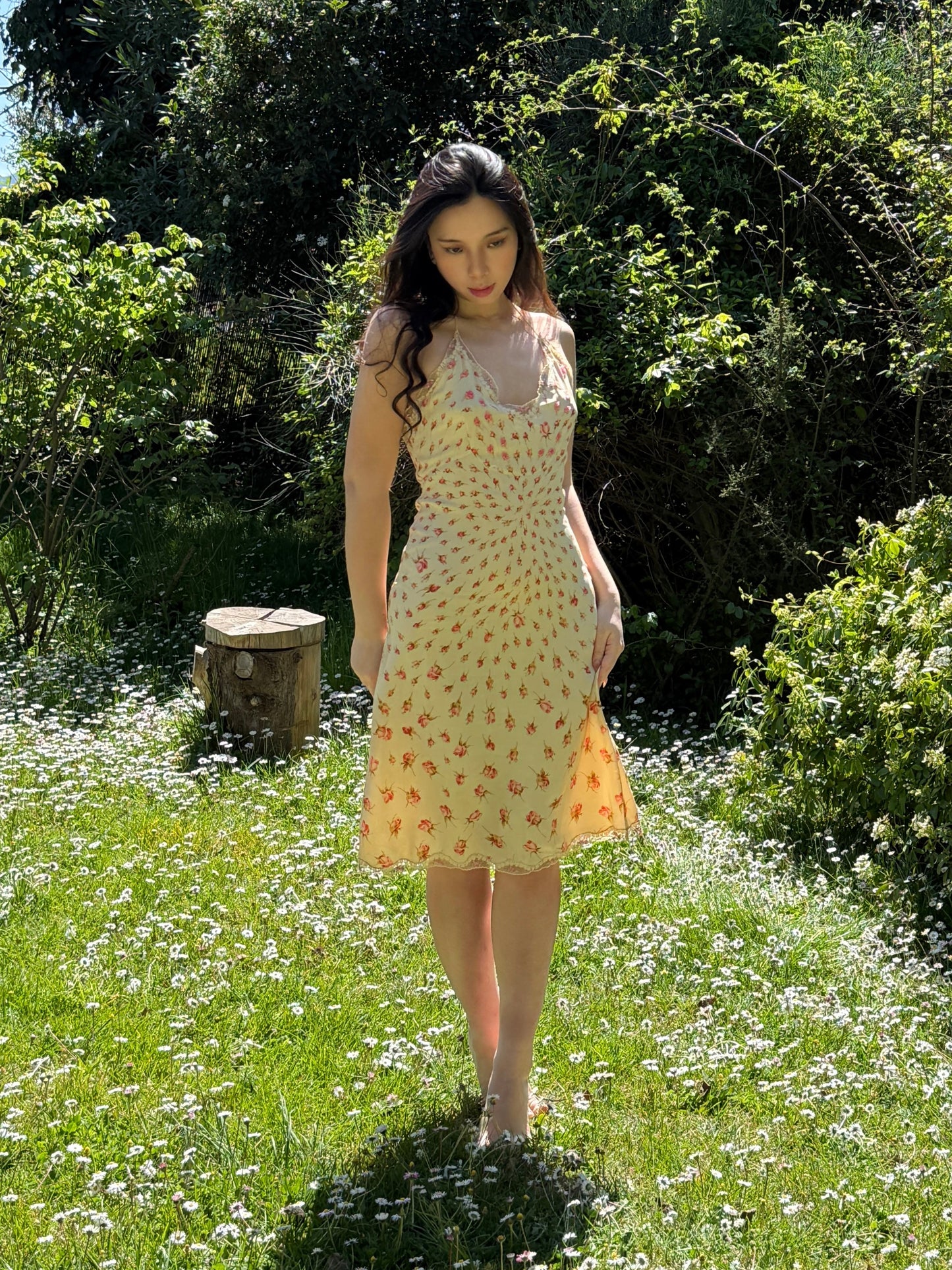 Blumarine 2000SS Rosettes Print Halter Neck Dress