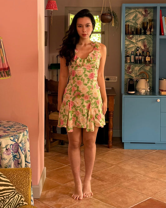 Blugirl Blumarine 2004SS Floral Satin Dress