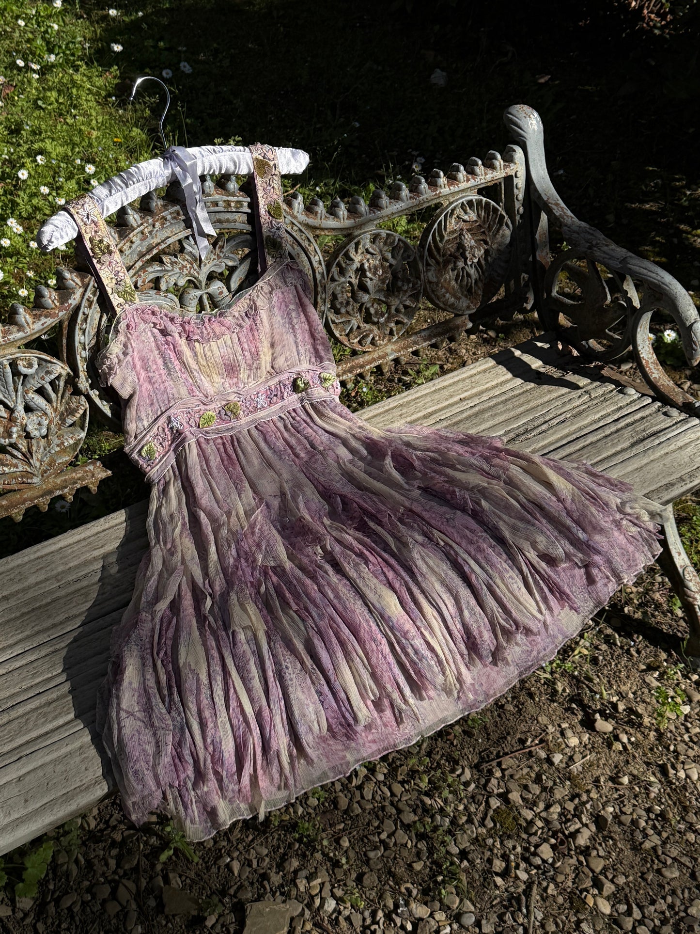 Blumarine 2007SS Lilac Fairy Silk Dress with Appliqués
