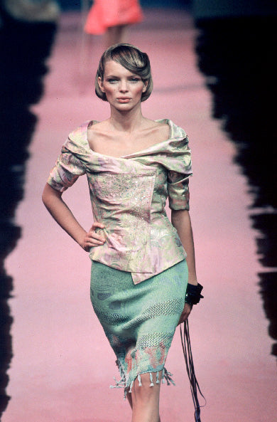 Christian Lacroix 1999SS Floral Crochet Skirt with Tassels Details