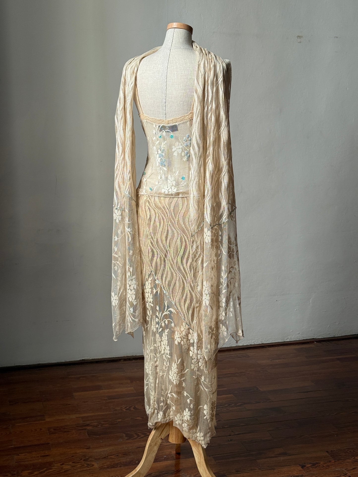 Vintage Italian Designer Nude Mesh Ensemble