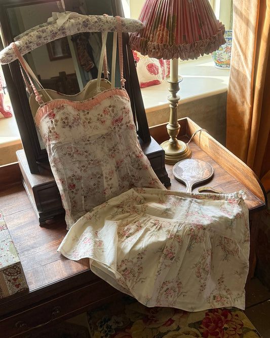 Vintage Italian Designer Floral Milkmaid Corset & Ralph Lauren Floral Coquette Skirt