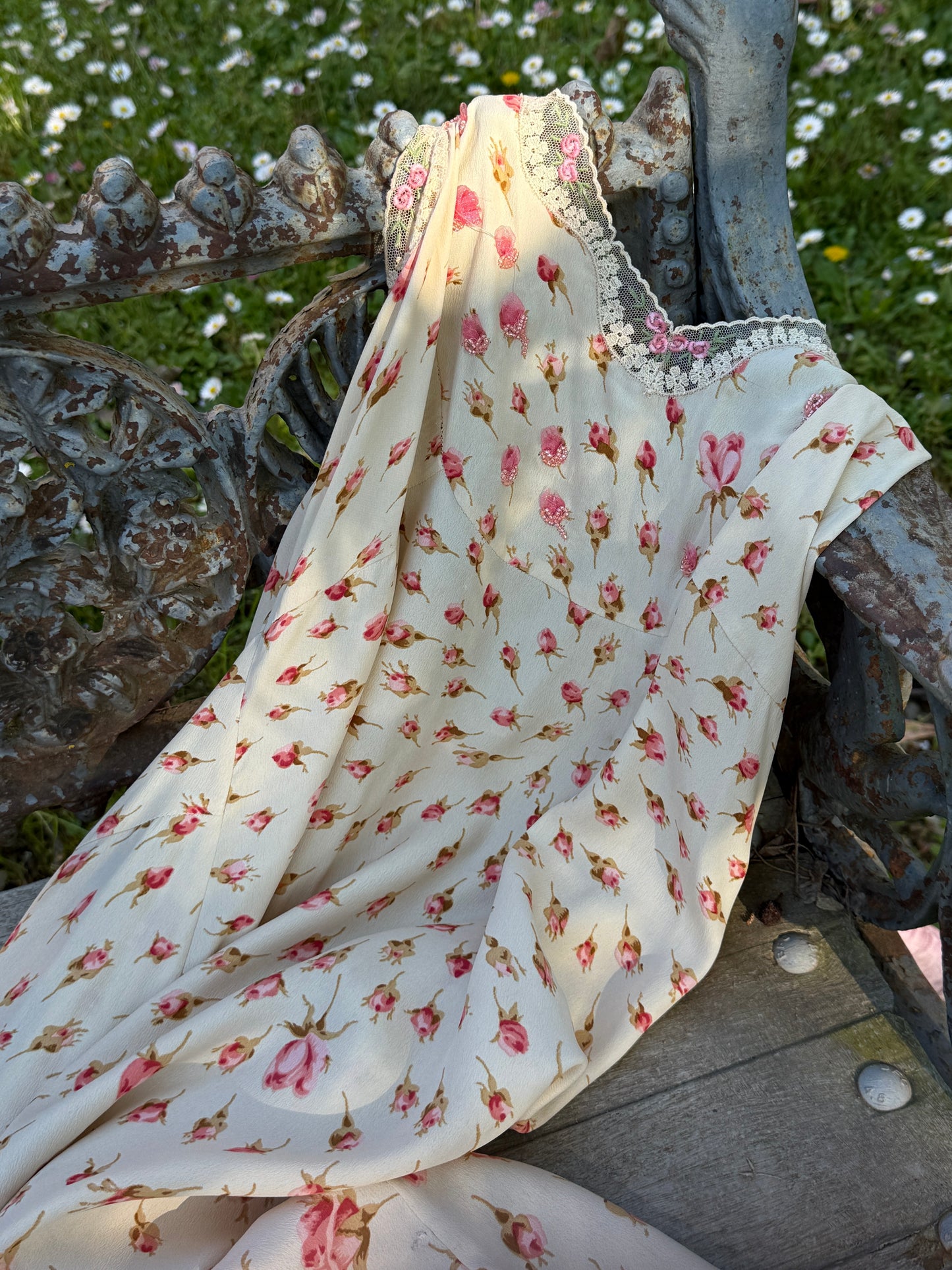 Blumarine 2000SS Rosettes Print Halter Neck Dress