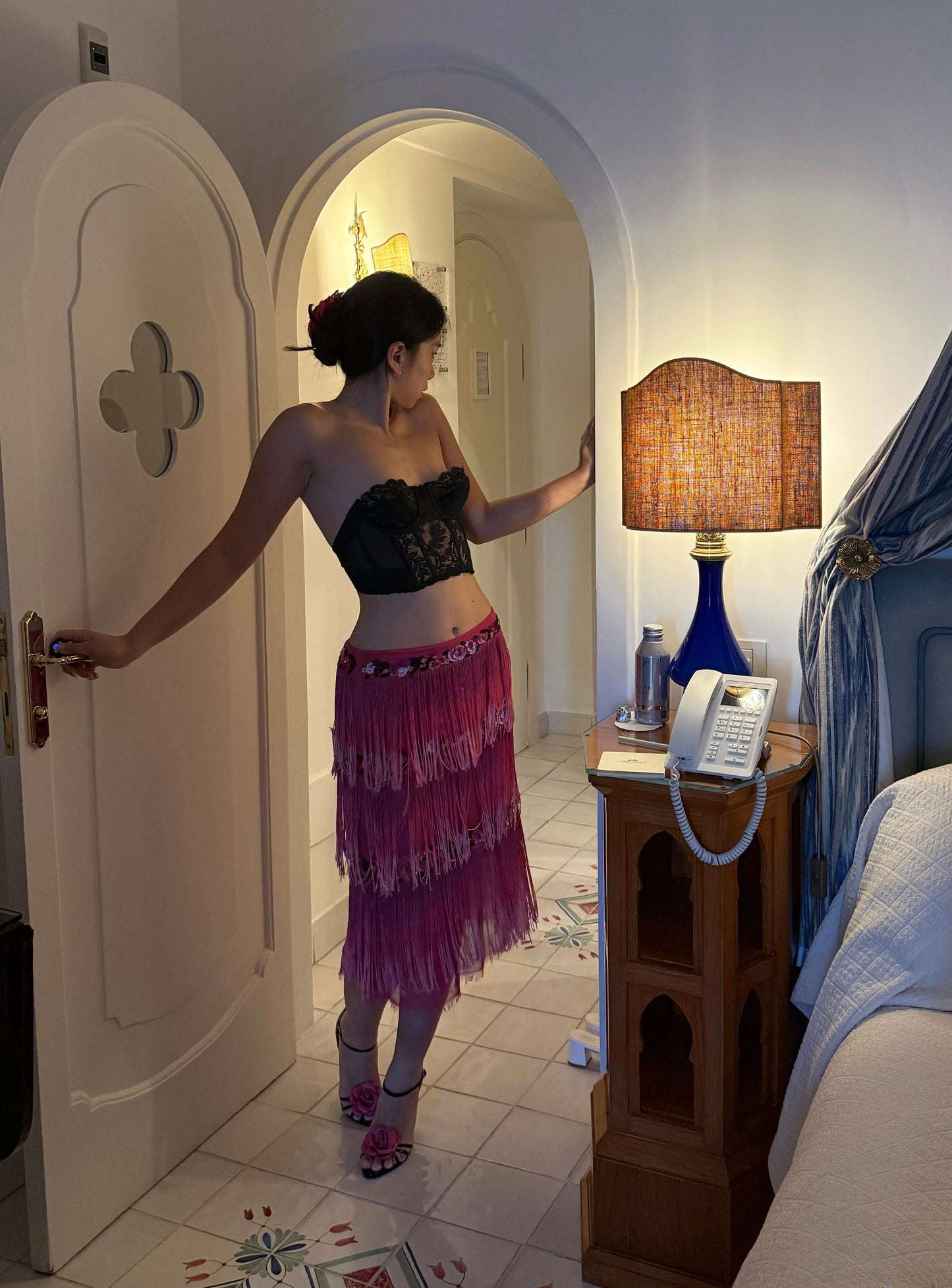 Blumarine Fuchsia Pink Fringe Skirt